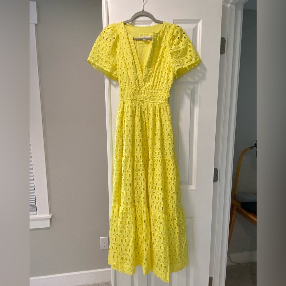 NWT Anthropologie Somerset Dress XS Yellow Eyelet